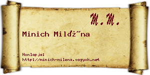 Minich Miléna névjegykártya
